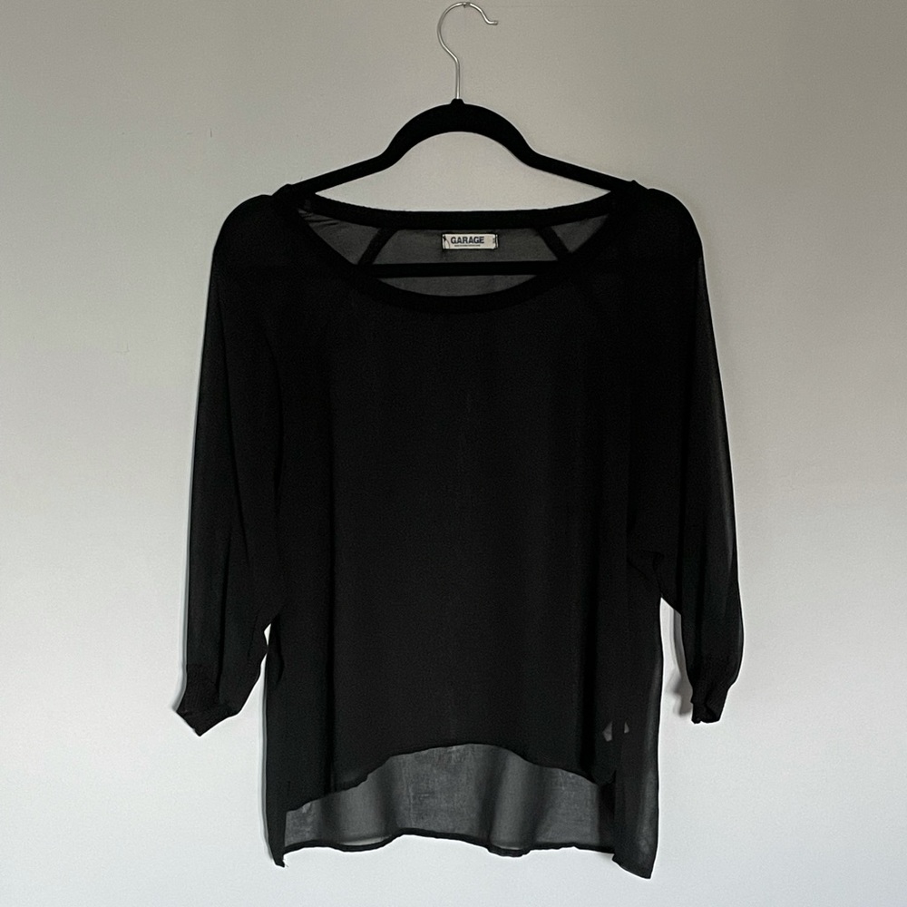 Garage Sheer Black Top (S)